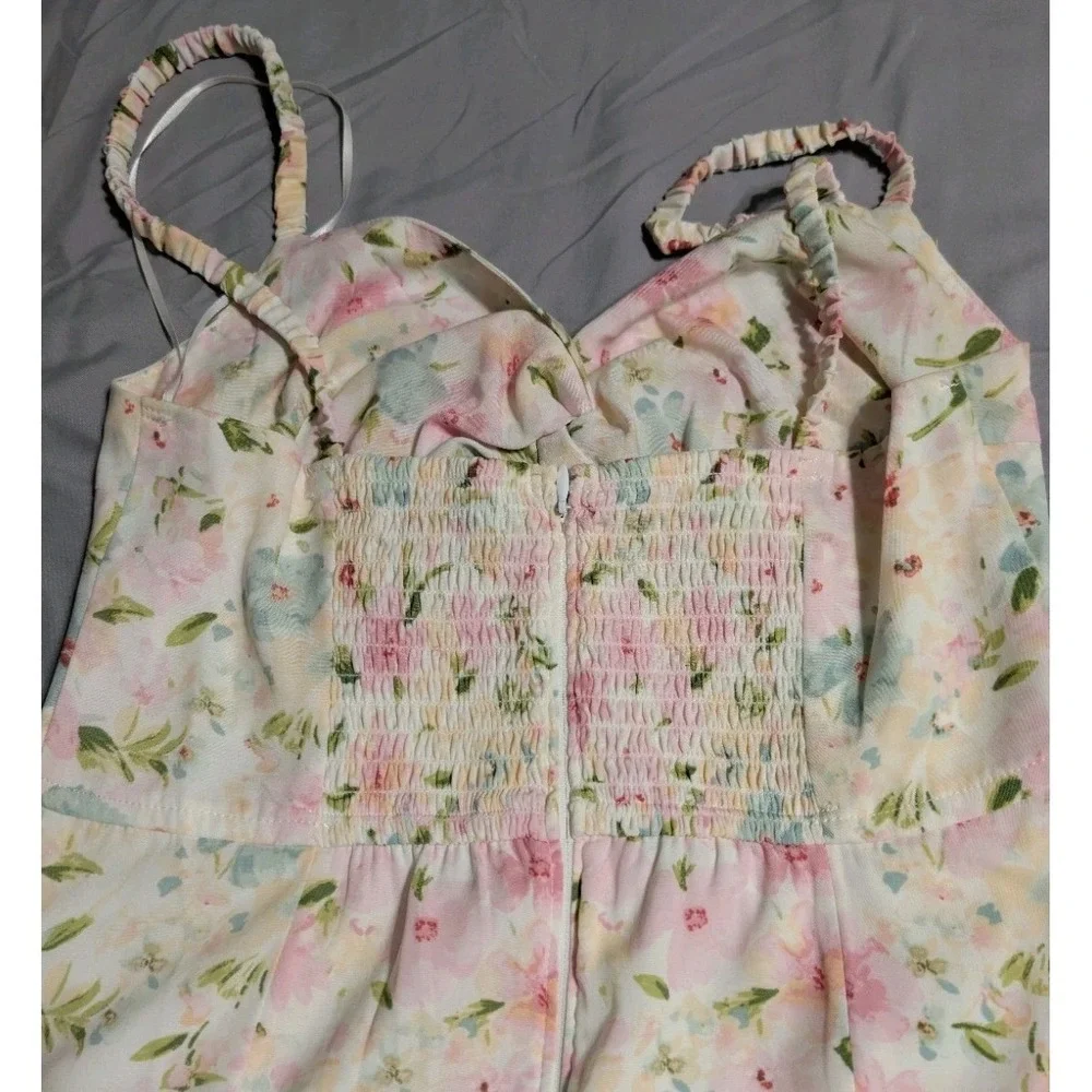 Abercrombie‎ & Fitch Floral Maxi Dress Womens Small Pastel Pink Blue Cottagecore